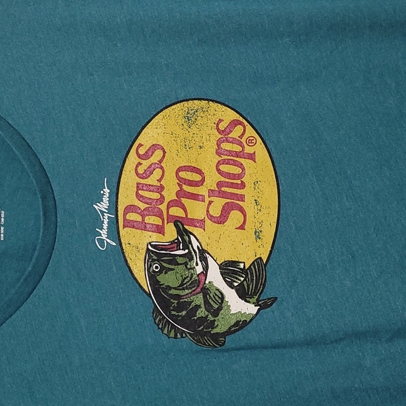 Bass Pro Shops Teal Blue Logo Tshirt - Picture 4 of 7